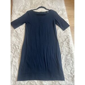 Adrienne Vittadini -‎ 3/4 Sleeve - Stretch - Button Back - Blue Casual Dress - S